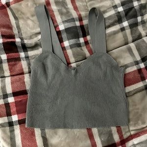 Teal blue sleepwear crop top (ribbed) tanked